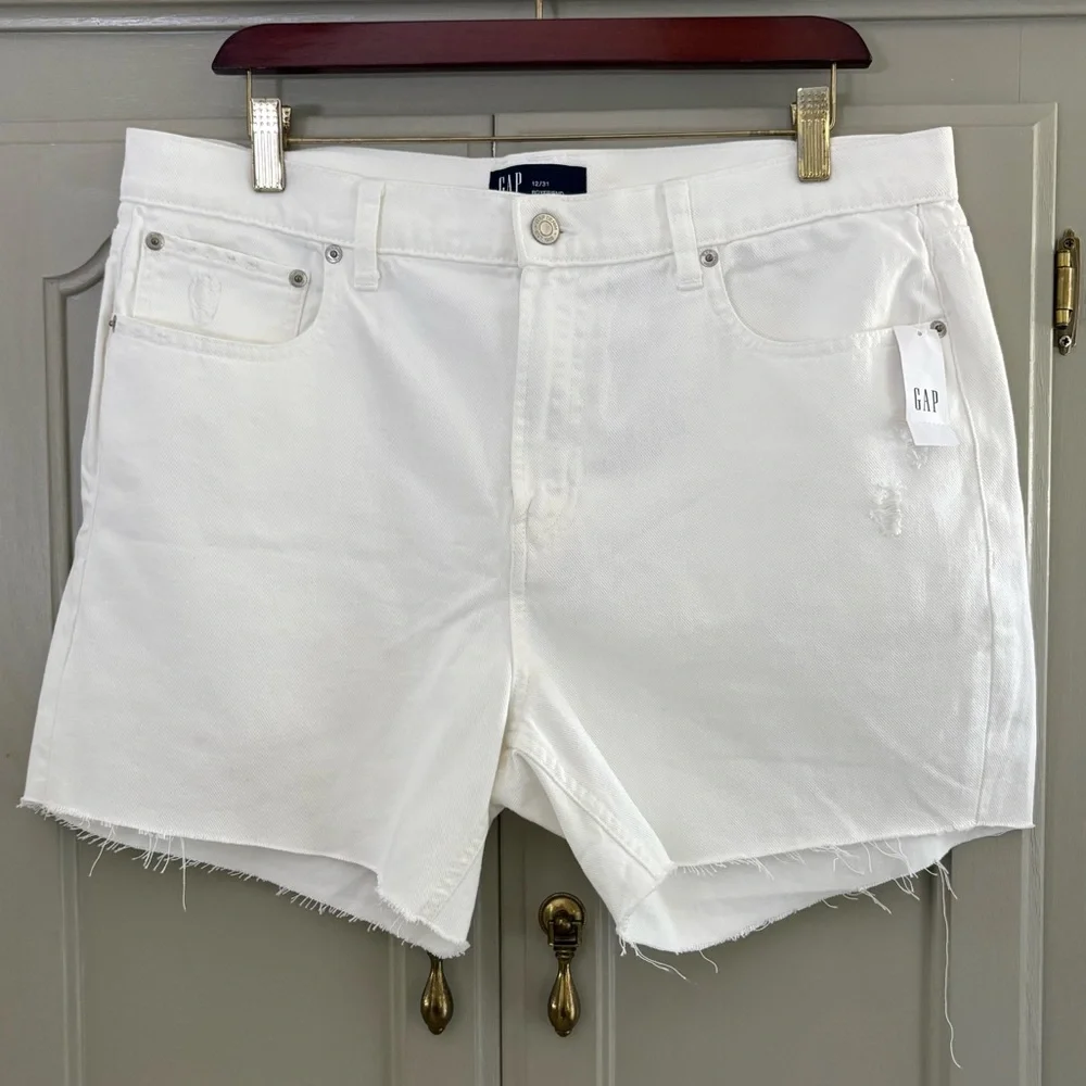 GAP Boyfriend Denim Short | Optic White‎ | Size 12